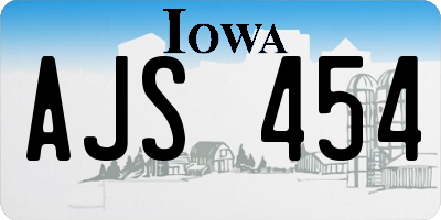 IA license plate AJS454