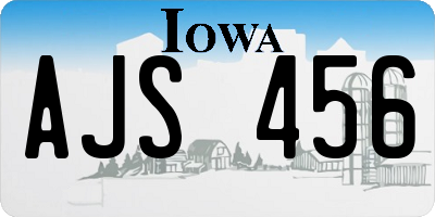 IA license plate AJS456