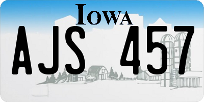 IA license plate AJS457