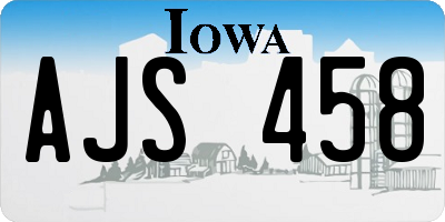 IA license plate AJS458