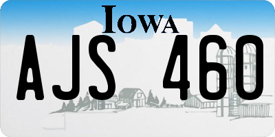 IA license plate AJS460