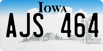 IA license plate AJS464