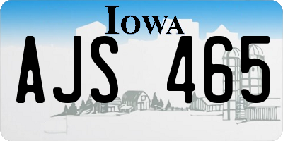 IA license plate AJS465
