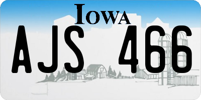 IA license plate AJS466