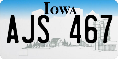 IA license plate AJS467