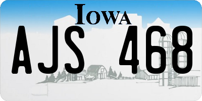 IA license plate AJS468