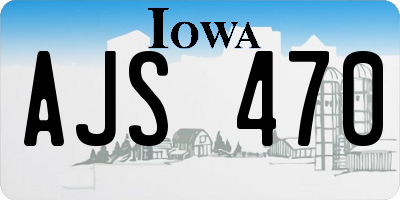 IA license plate AJS470