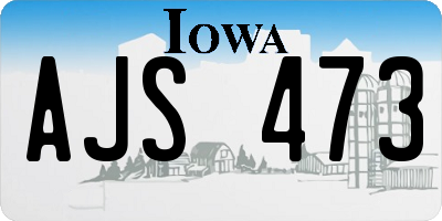 IA license plate AJS473