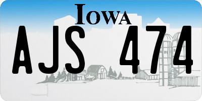 IA license plate AJS474