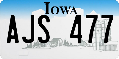 IA license plate AJS477