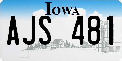 IA license plate AJS481