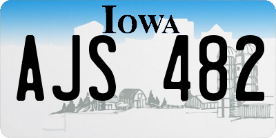 IA license plate AJS482