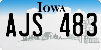 IA license plate AJS483