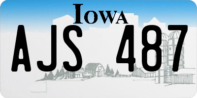 IA license plate AJS487