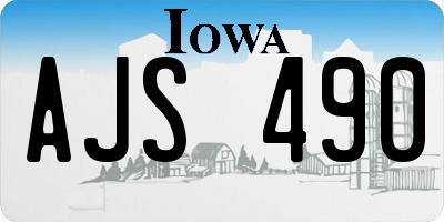 IA license plate AJS490