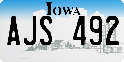 IA license plate AJS492