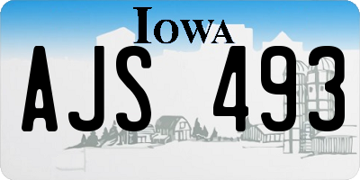 IA license plate AJS493
