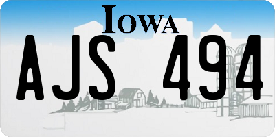 IA license plate AJS494