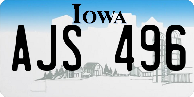 IA license plate AJS496