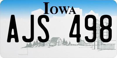 IA license plate AJS498