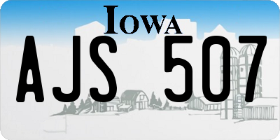 IA license plate AJS507