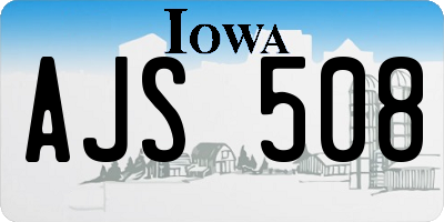 IA license plate AJS508