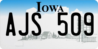 IA license plate AJS509