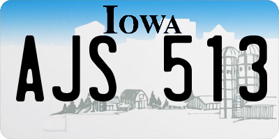 IA license plate AJS513