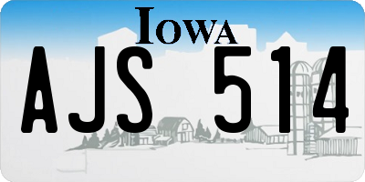 IA license plate AJS514