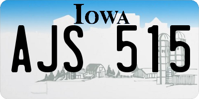 IA license plate AJS515