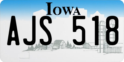 IA license plate AJS518