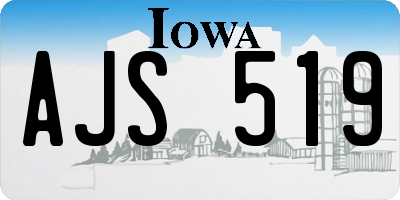 IA license plate AJS519