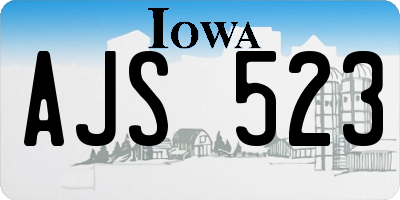 IA license plate AJS523