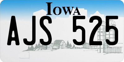 IA license plate AJS525