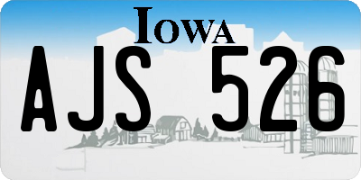 IA license plate AJS526