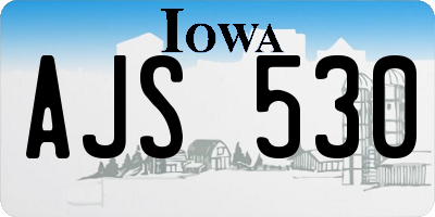 IA license plate AJS530