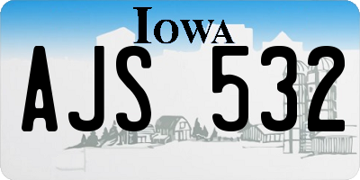 IA license plate AJS532