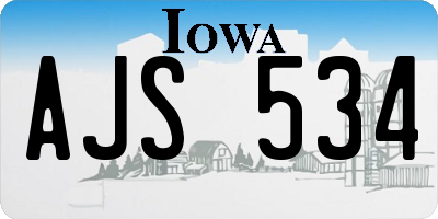 IA license plate AJS534
