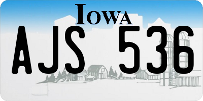 IA license plate AJS536