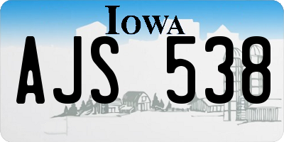 IA license plate AJS538