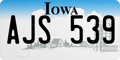 IA license plate AJS539