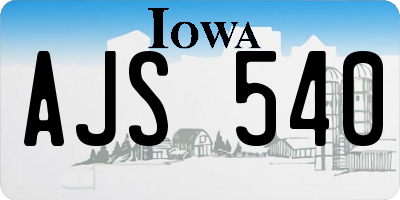 IA license plate AJS540