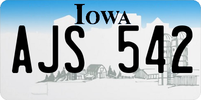 IA license plate AJS542