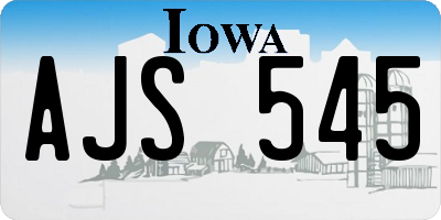 IA license plate AJS545