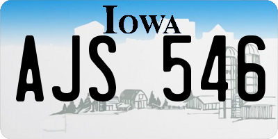 IA license plate AJS546
