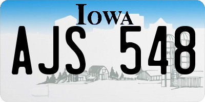 IA license plate AJS548