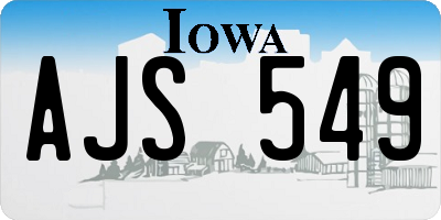 IA license plate AJS549