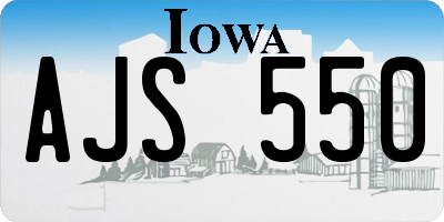 IA license plate AJS550