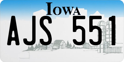 IA license plate AJS551