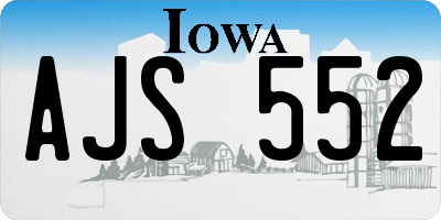 IA license plate AJS552